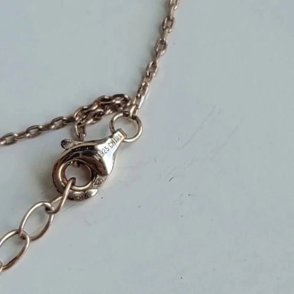 Womens N925 Silver Plated Rose Gold Heart Layered Pendant Necklace Choker Gift - Picture 4 of 9